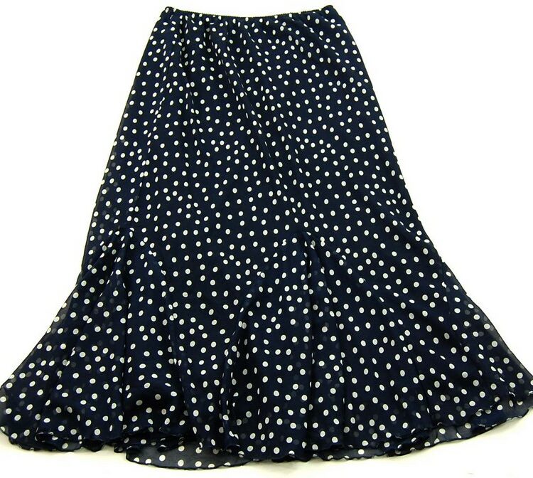 Blue White Polka Dot Skirt
