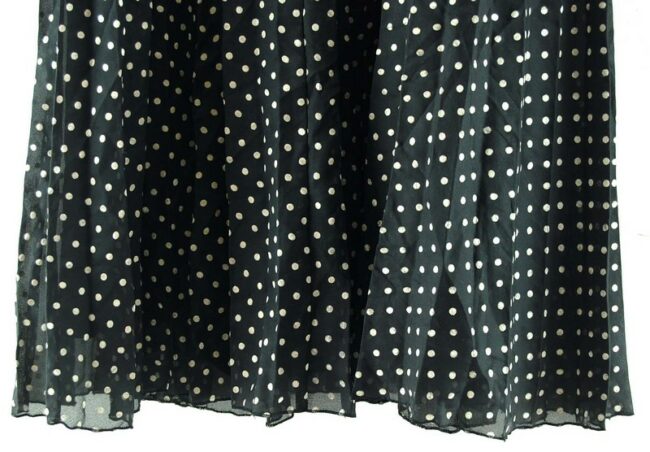 Low Close Up Black White Polka Dot Midi Skirt