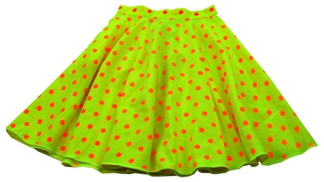 Yellow Polka Dot Midi Skirt