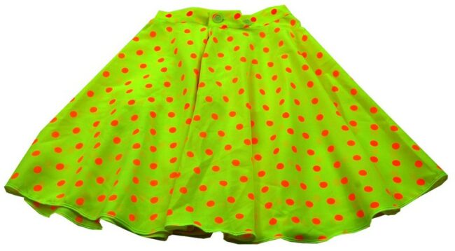 Back Yellow Polka Dot Midi Skirt