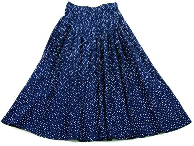 Dark Blue Polka Dot Skirt