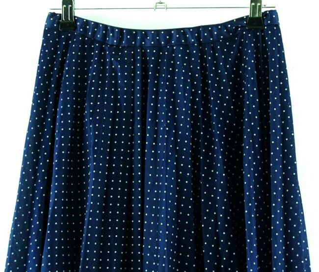Top Close Up Navy Blue Skirt With White Polka Dots