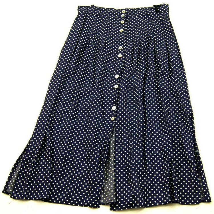 Navy Blue Polka Dot Skirt