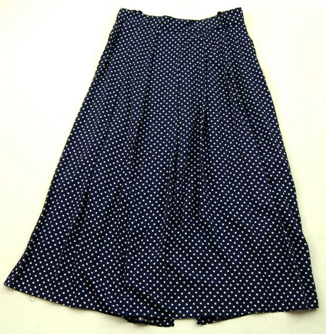 Back Navy Blue Polka Dot Skirt