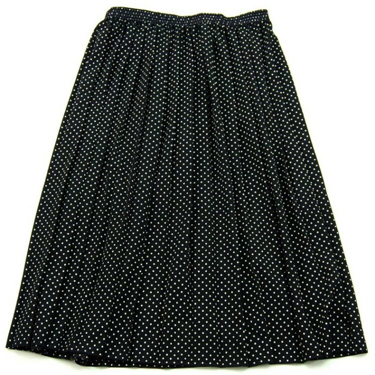Black Midi Polka Dot Skirt