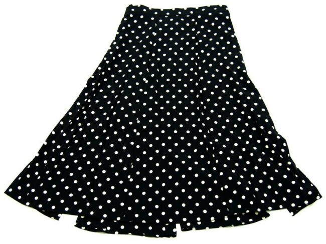 Back Black Polka Dot Midi Skirt