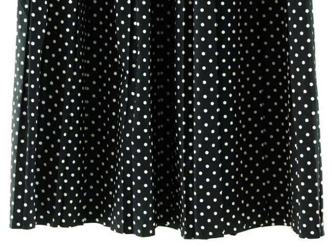 Bottom Close Up 80s Black Midi Polka Dot Skirt