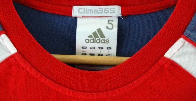 Label Adidas T Shirt Red And White