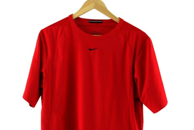 Front Close Up Nike Dri Fit Red T Shirt