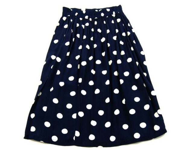 Back Blue Polka Dot Maxi Skirt