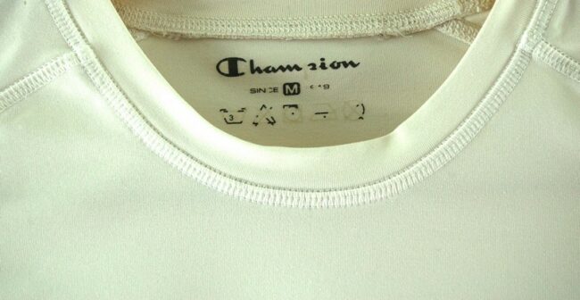 Label Champion White Sports T Shirt