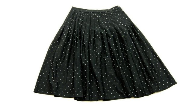 Midi Black And White Polka Dot Skirt