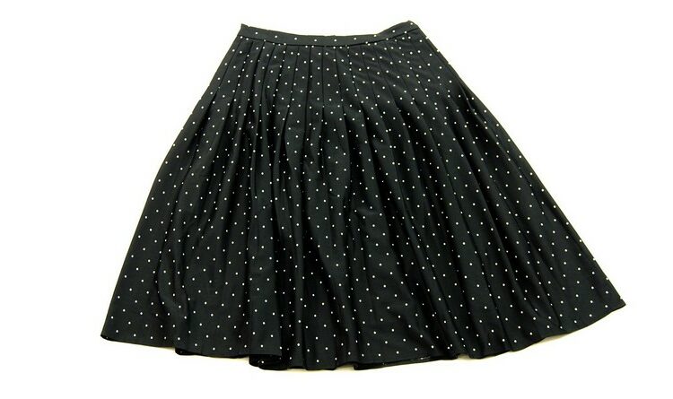 Midi Black And White Polka Dot Skirt