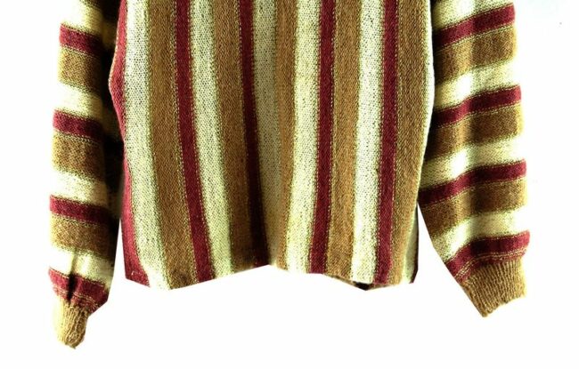 Front Bottom Close Up 80s Turtleneck Vintage Sweater