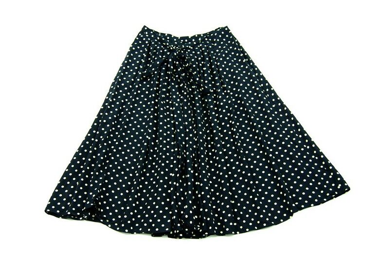 90s Black Polka Dot Skirt