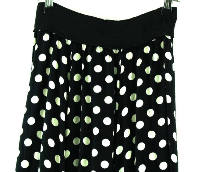 Top Close Up 90s Black And White Polka Dot Skirt