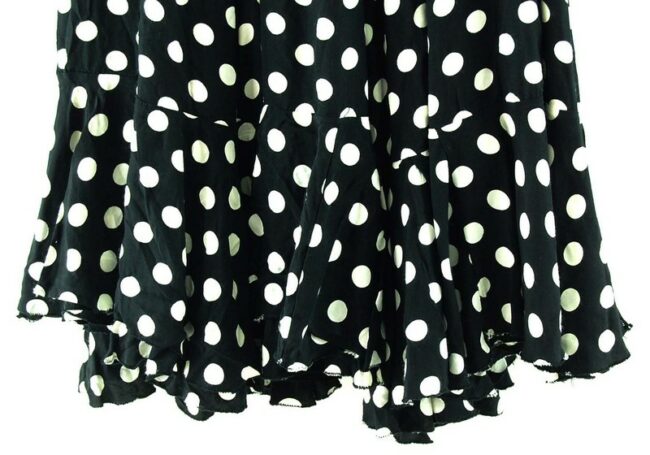 Bottom Close Up 90s Black And White Polka Dot Skirt