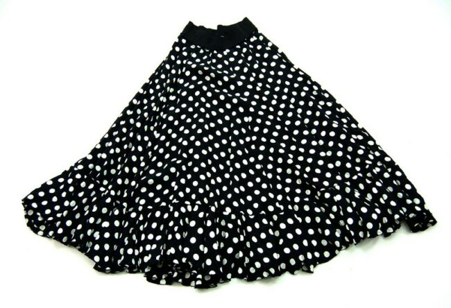 Back 90s Black And White Polka Dot Skirt