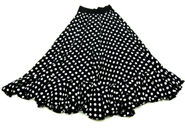 90s Black And White Polka Dot Skirt