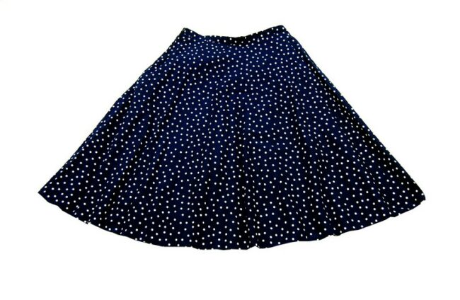 Navy Blue Polka Dot Midi Skirt