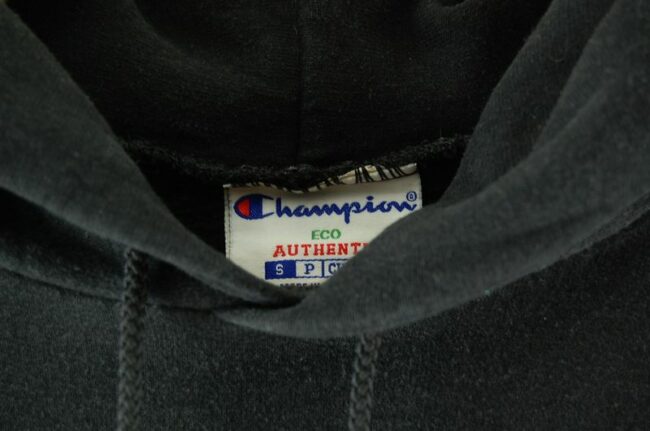Label Champion Black Hooded Sweatshirt
