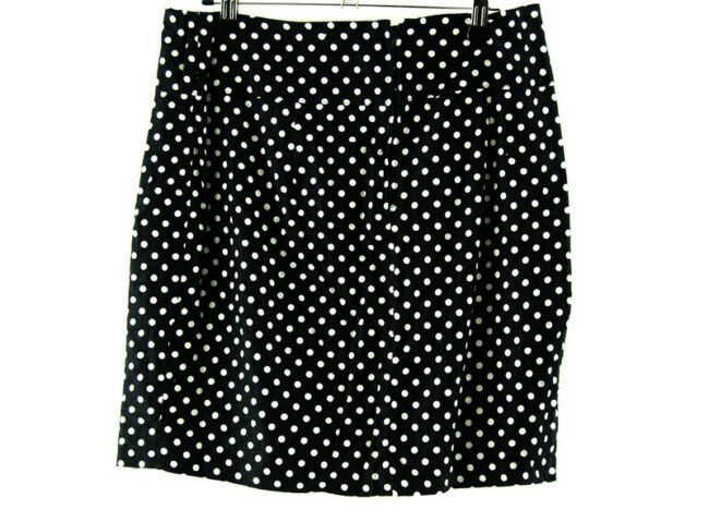 Back Black And White Polka Dot Pencil Skirt