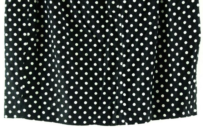 Bottom Close Up Black And White Polka Dot Pencil Skirt