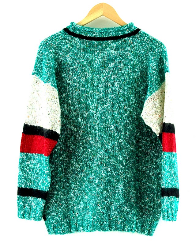 Back Retro Green 90s Jumper Womens