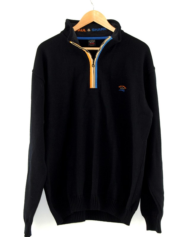 Front Navy Paul And Shark Zip Jumper