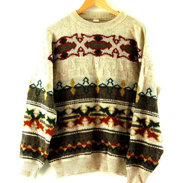 Retro Cream 90s Jumper mens