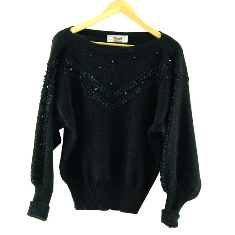 80s Black Knitted Sweater