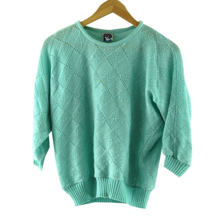 80s Blue Knitted Sweater