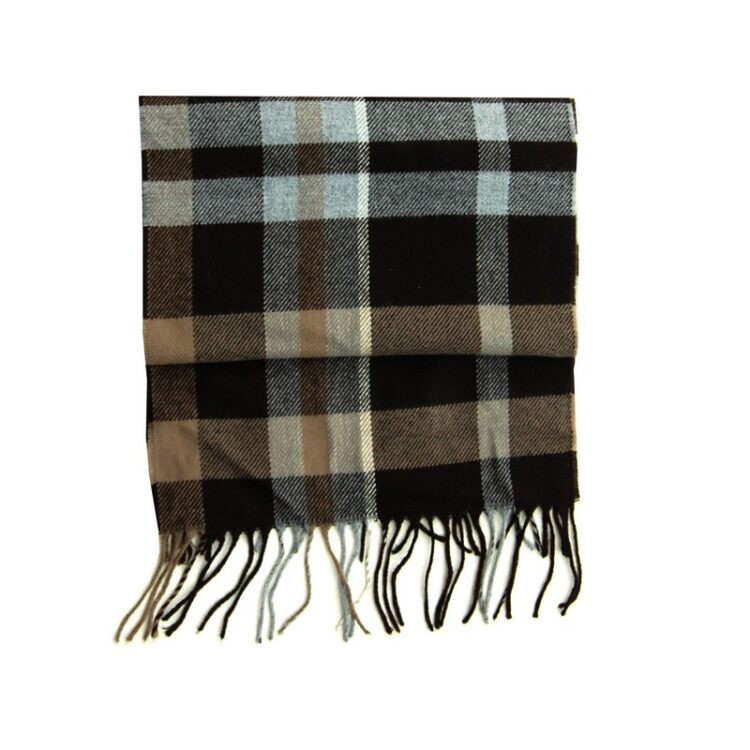 Brown Multi Coloured Checkered Scarf