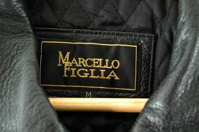 Label Marcello Figlia Black Bomber Jacket Mens