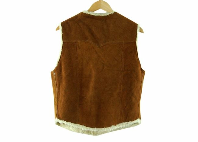 Back Light Brown Leather Waistcoat Mens