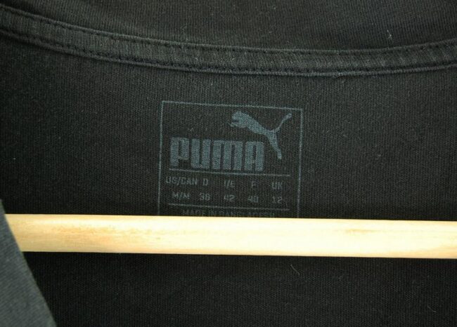 Label Puma Black V Neck T Shirt
