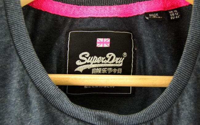 Label Superdry Blue T Shirt