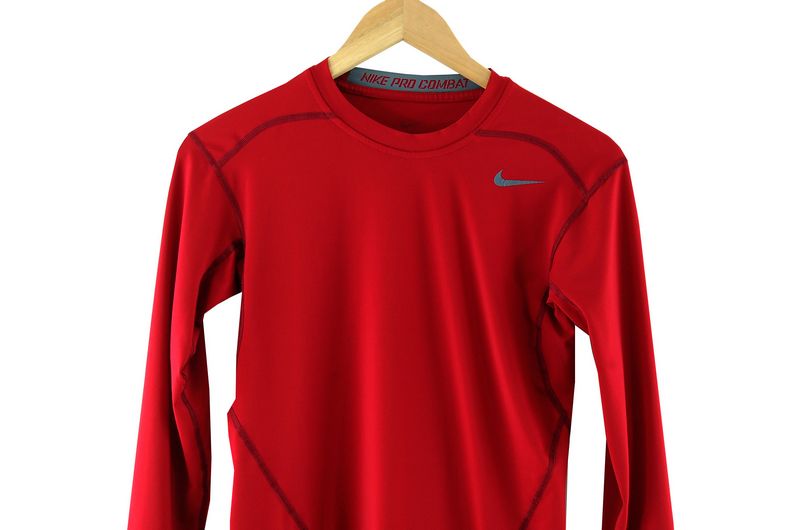 Nike Pro Combat Dri Fit Red Top UK XS Blue 17 Vintage Clothing