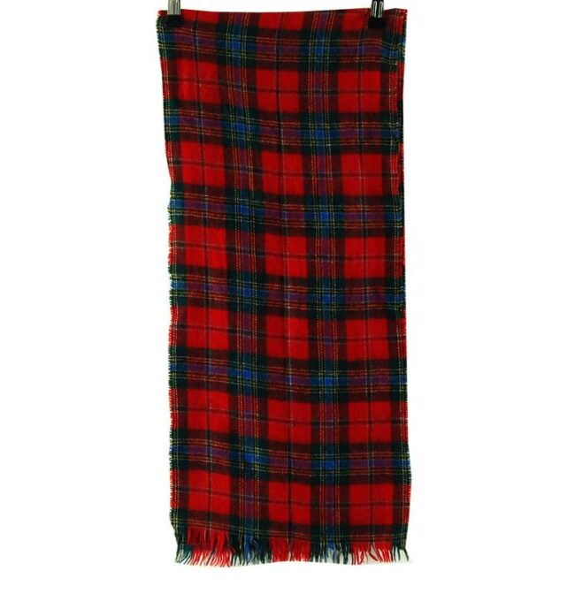 Length Red Tartan Patterned Scarf