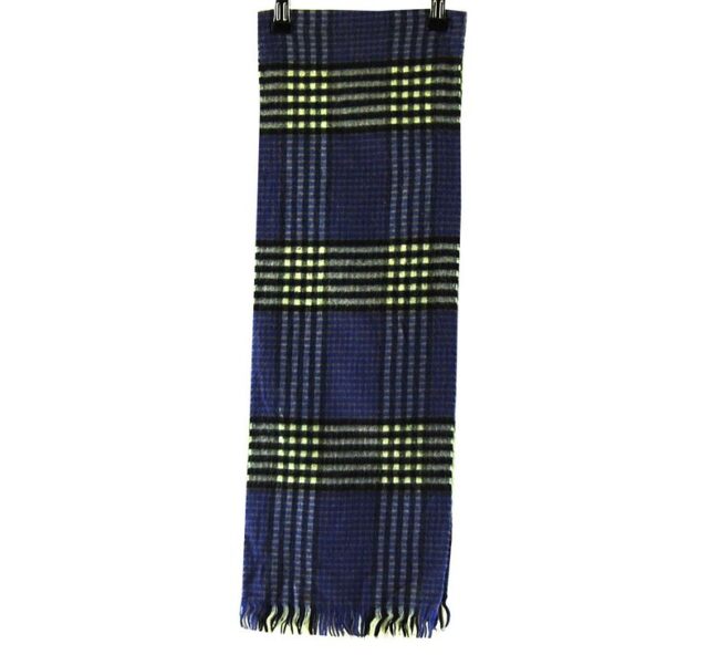 Length Purple Checkered Pattern Scarf