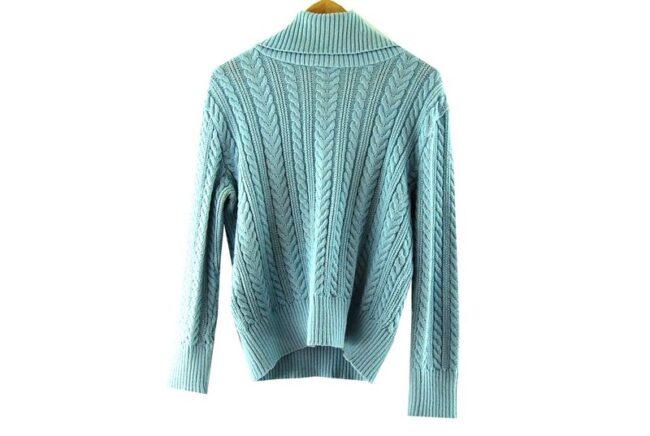 Back 80s Blue Turtleneck Vintage Sweater