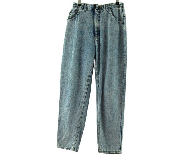 Front Lee Blue Acid Wash High Waisted Jeans