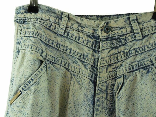 Front Close Up Gitano Acid Washed High Waisted Jeans