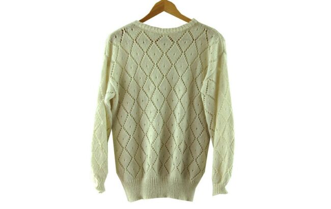 Back 80s White Knitted Sweater