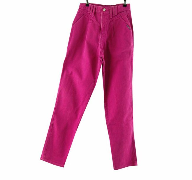 Front Dark Pink High Waisted Jeans