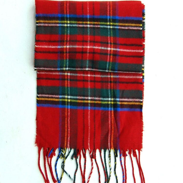 Long Tartan Pattern Scarf