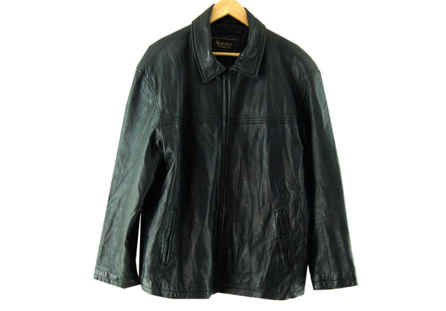 Marcello Figlia Black Bomber Jacket Mens