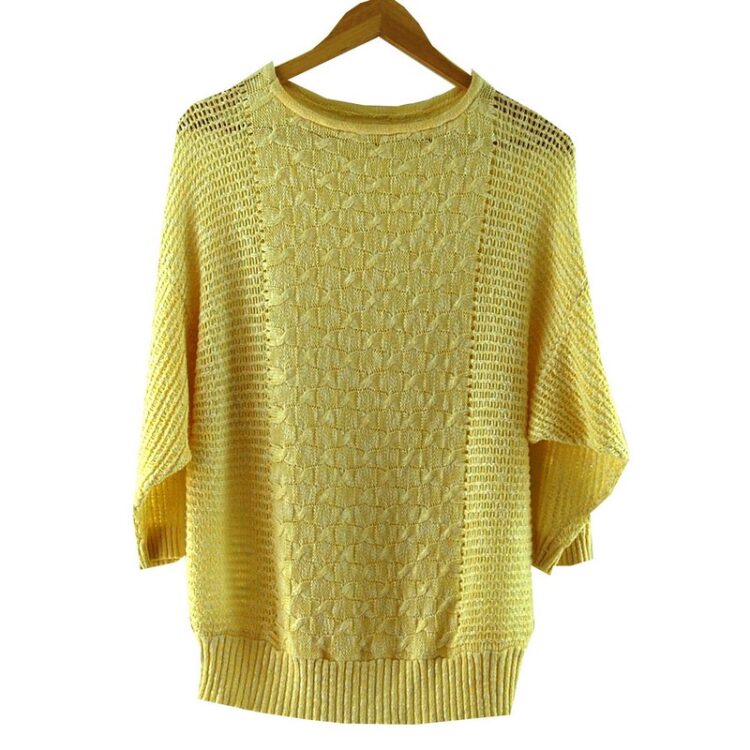 80s Light Yellow Knitted Sweater