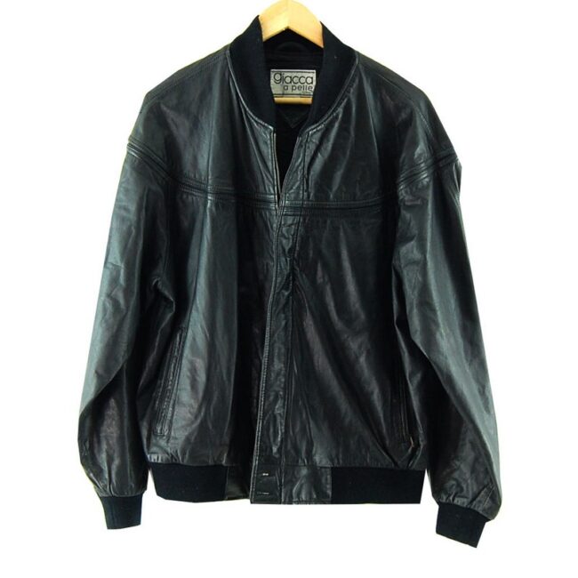 Black Leather Bomber Jacket Mens