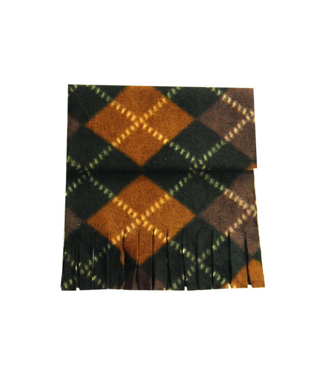 Brown Diamond Patterned Checkered Scarf